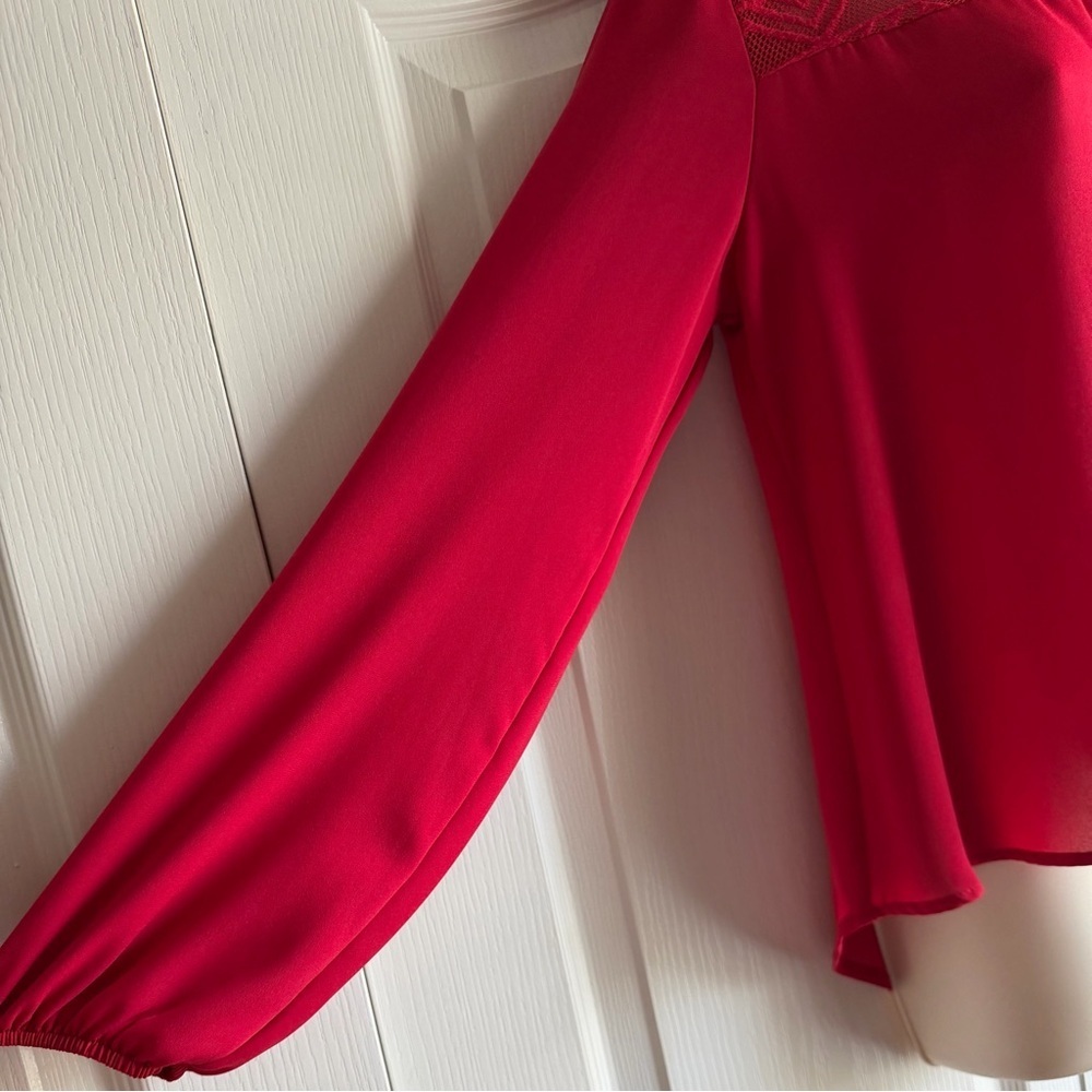 Meraki Lace Long Sleeve Satin Blouse - Picture 3 of 7